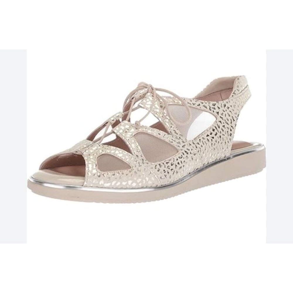 Beautifeel fiel lace up sandal metallic silver taupe latex 40